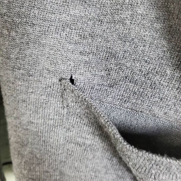 Pink Rose Gray Hooded Open Cardigan with Pink White Stripes Pockets Size Large - Picture 7 of 8